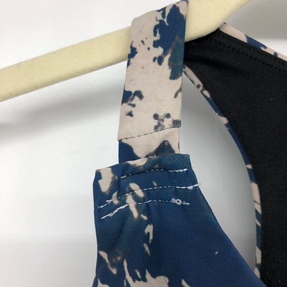 Lolë blue white swirl high  impact sports bra women’s LG *shortened straps* - Picture 11 of 14